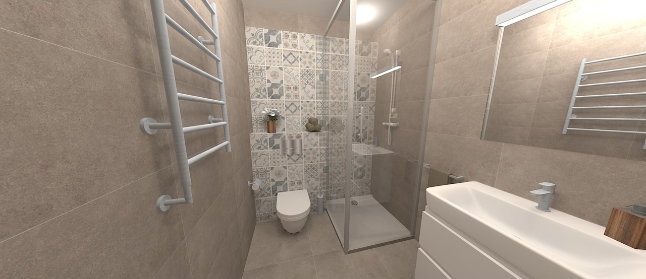 Koupelna včetně WC - render